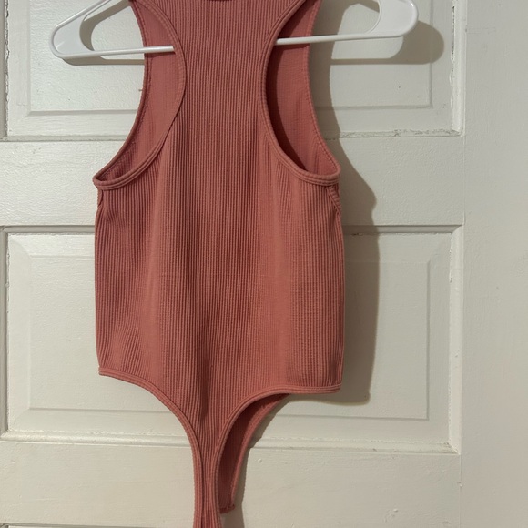 Double Zero Ribbed Bodysuit in Pink - Picture 2 of 5